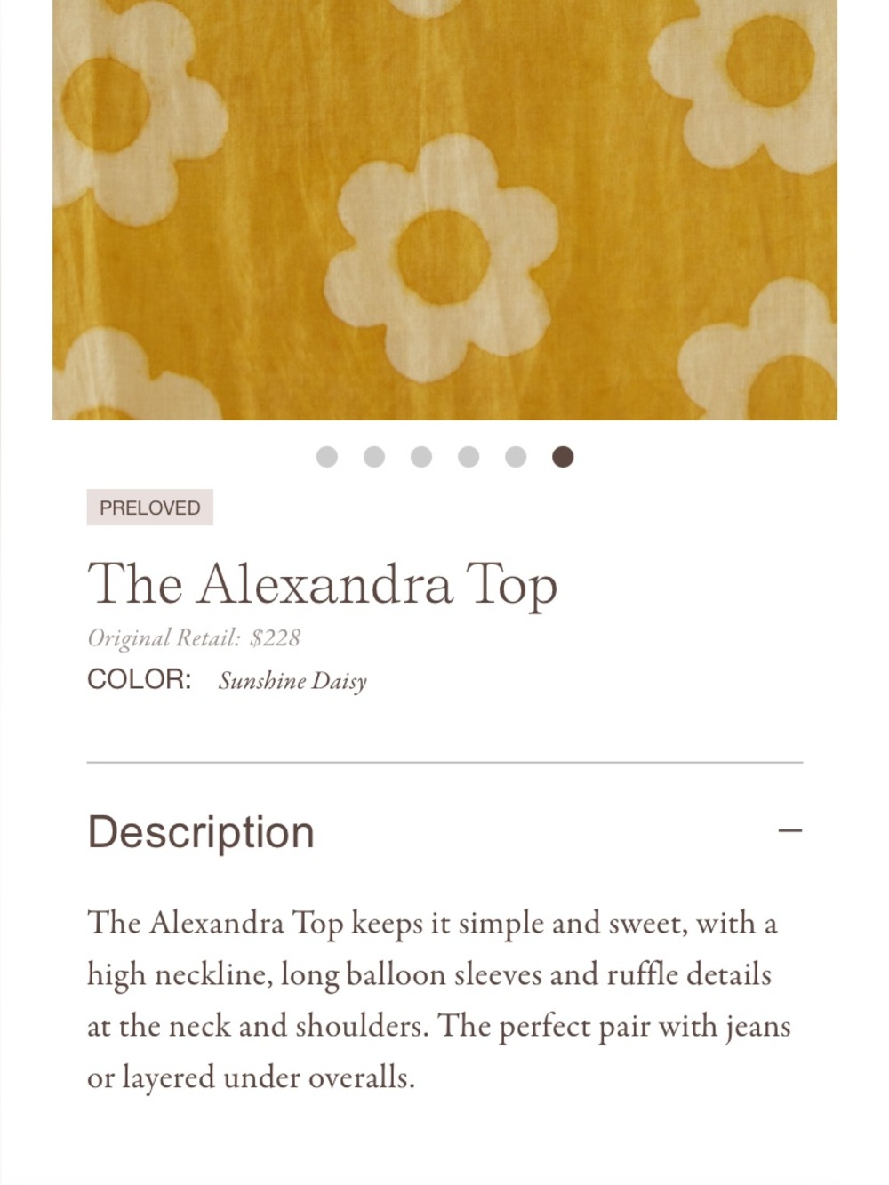 CHRISTY DAWN Alexandra blouse in sunshine daisy - Picture 6 of 12